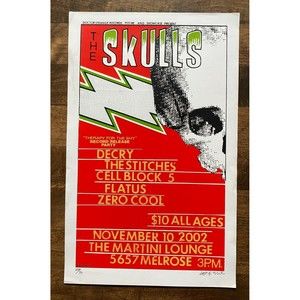 John Miner Print Signed Skulls,Decry,Stitches 2002 at The Martini Lounge LA (13)